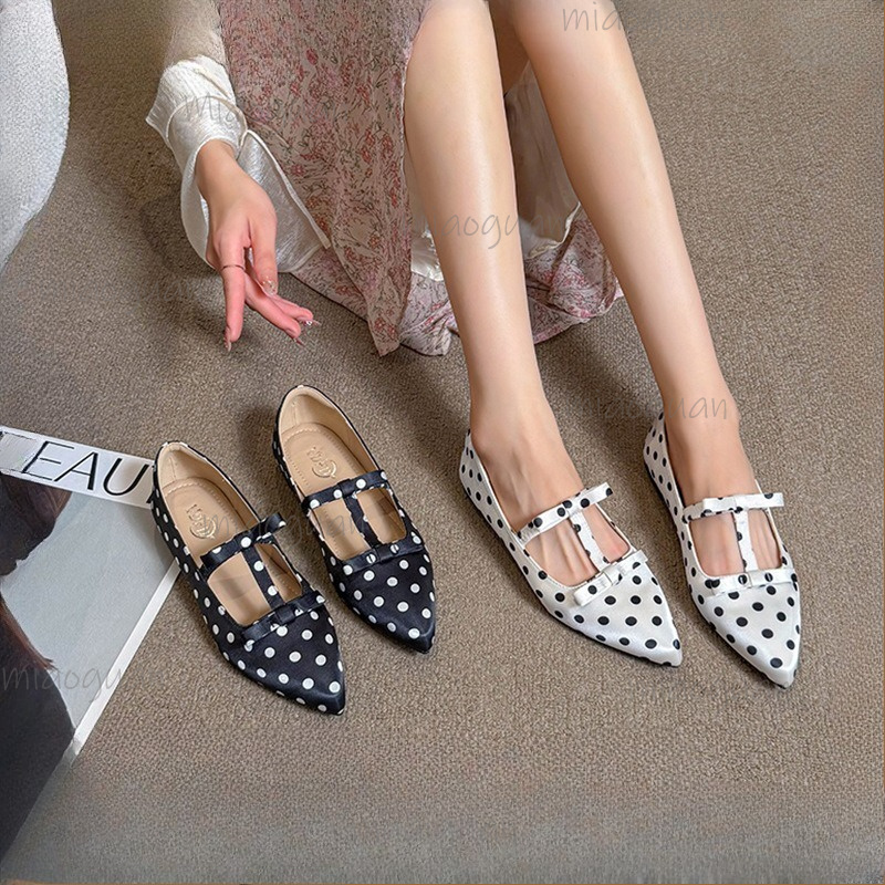 Women'S Shoes For Work - Fashion Polka Dot Flats Footwear Woman