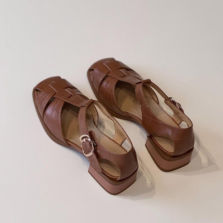 Square Toe Mule - Women's Sandals Summer New Fashion Weave