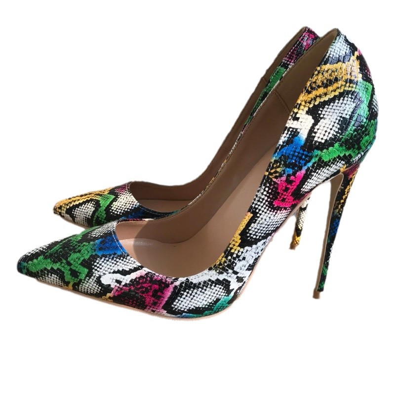 Colorful Python Leather High H - Women'S Shoes In Size 12 avaliação e preço