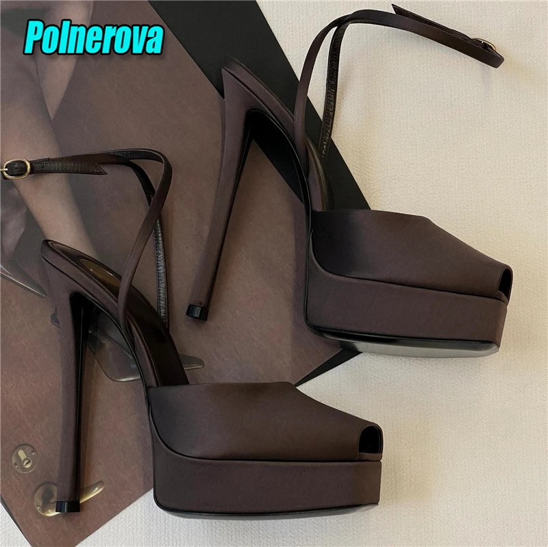 Sexy Peep Toe Satin Women Sand - Women'S Shoes Peep Toe avaliação e preço