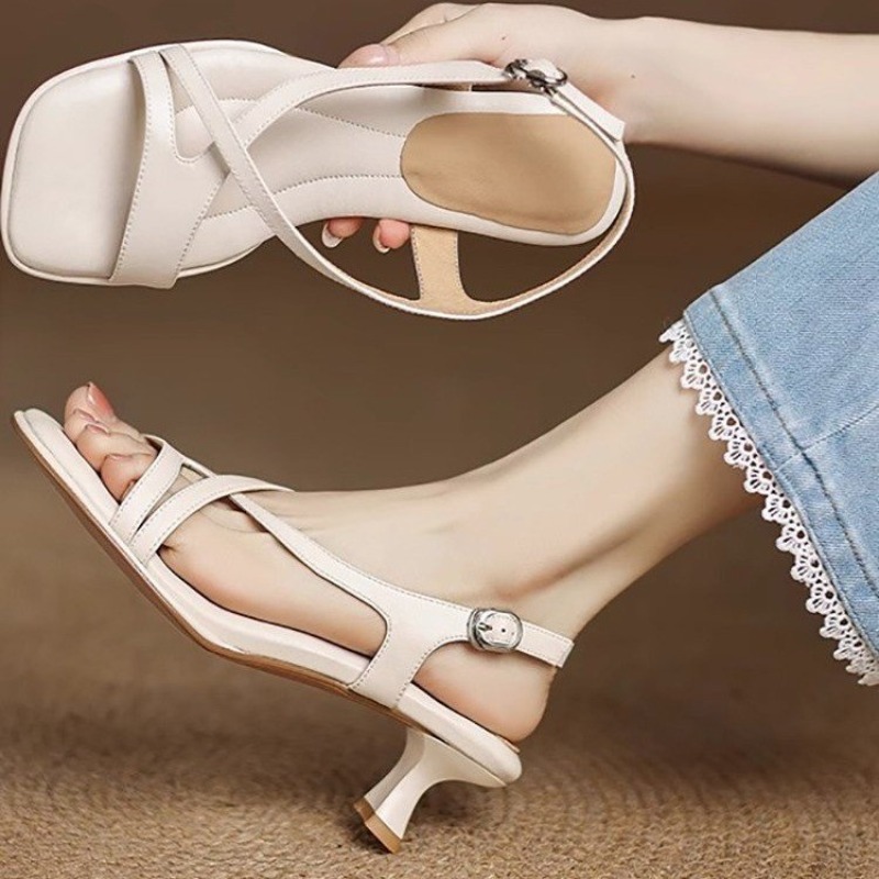 Women's Sandals Fashion Elegan - Square Toe Mule avaliação e preço
