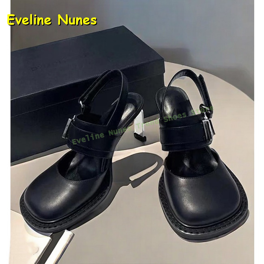 Women's Black Square Toe Buckl - Square Toe Mule avaliação e preço