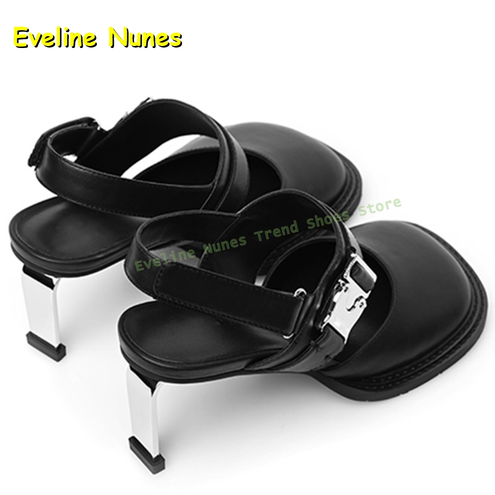 Women's Black Square Toe Buckl - Square Toe Mule avaliação e preço
