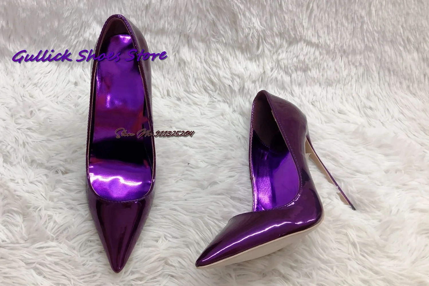 Shiny Purple Patent Leather Pu - Women'S Shoes In Size 12 avaliação e preço