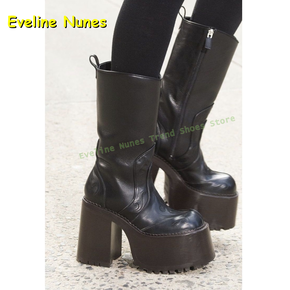 Embroidery Platform Knee High  - Women'S Shoes Trending 2025 avaliação e preço