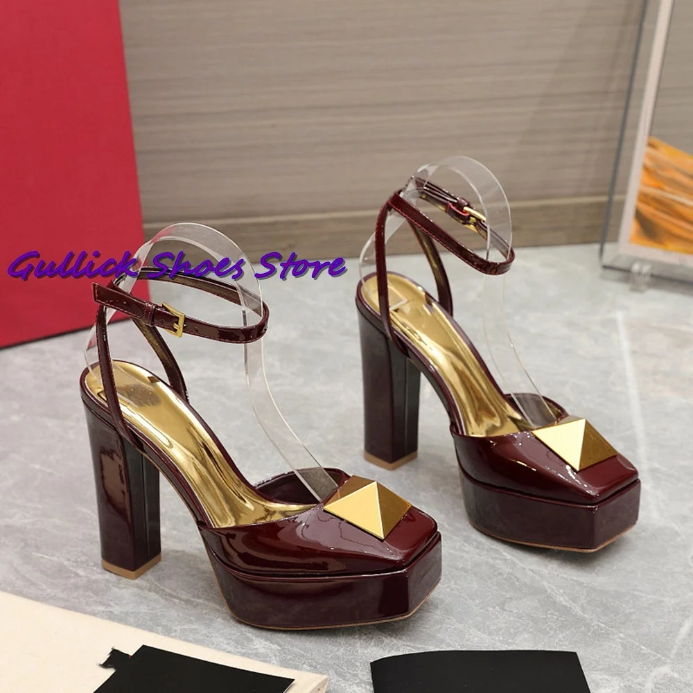 New Rivet Platform Sandals Squ - Kids Shoes Women avaliação e preço