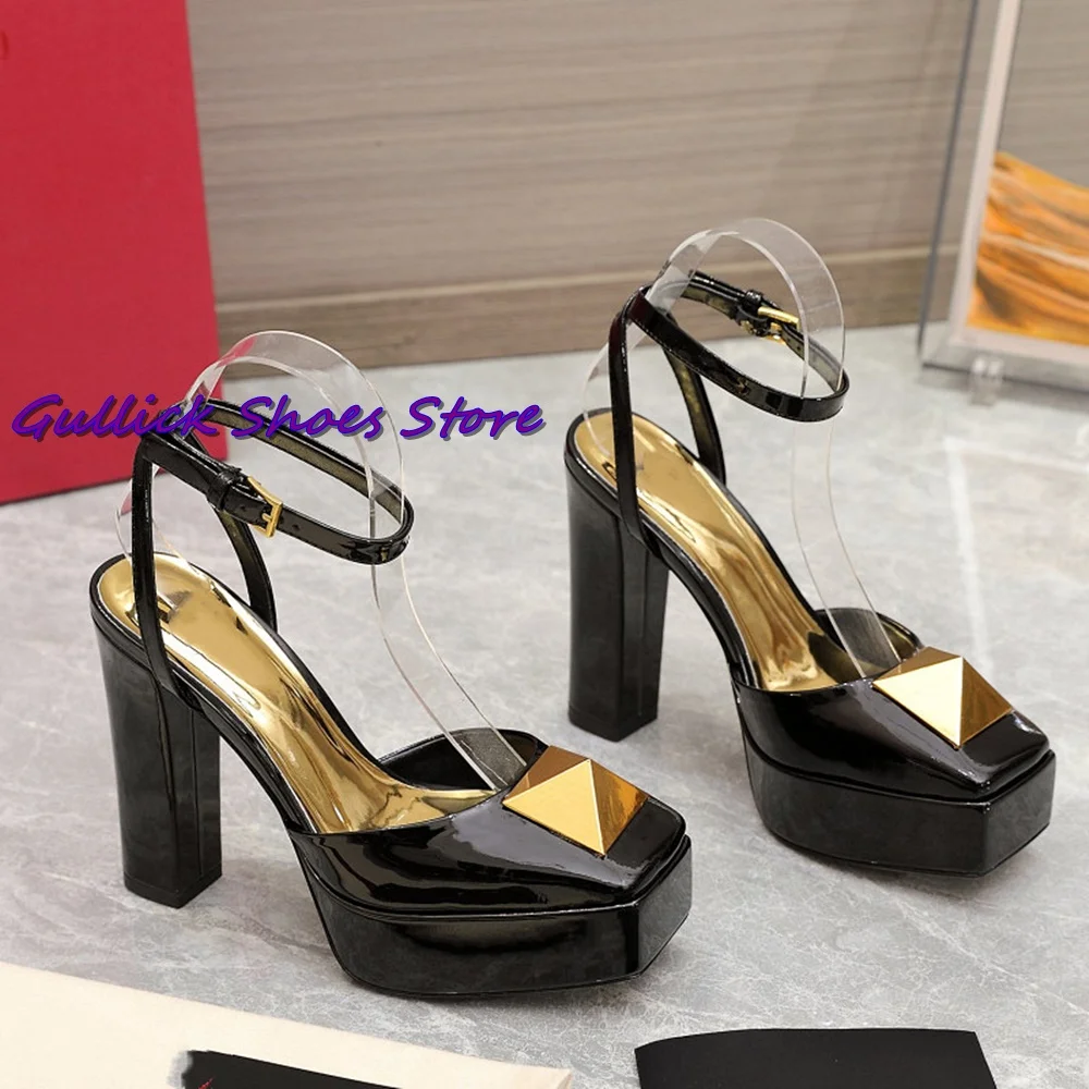 New Rivet Platform Sandals Squ - Kids Shoes Women avaliação e preço