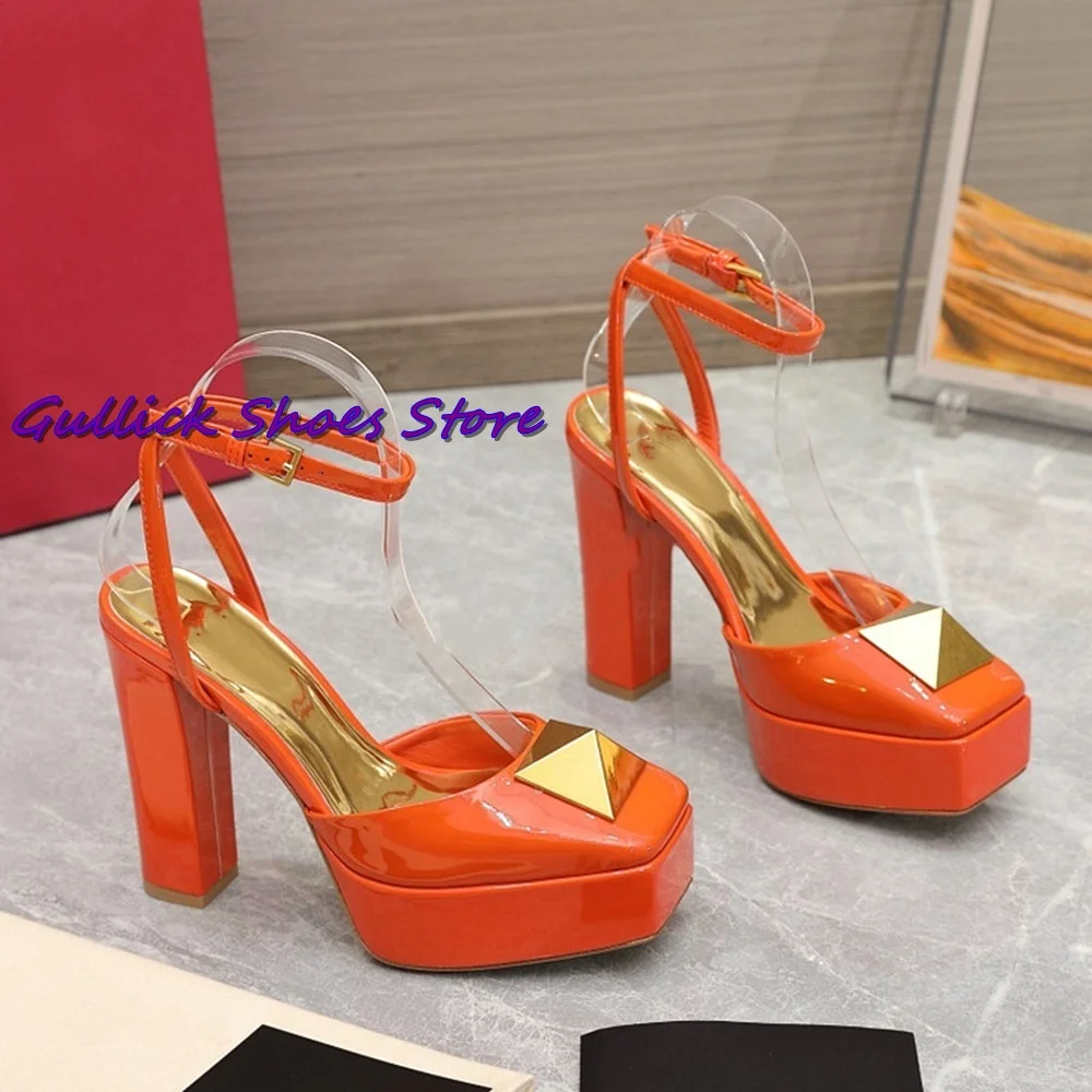 New Rivet Platform Sandals Squ - Kids Shoes Women avaliação e preço