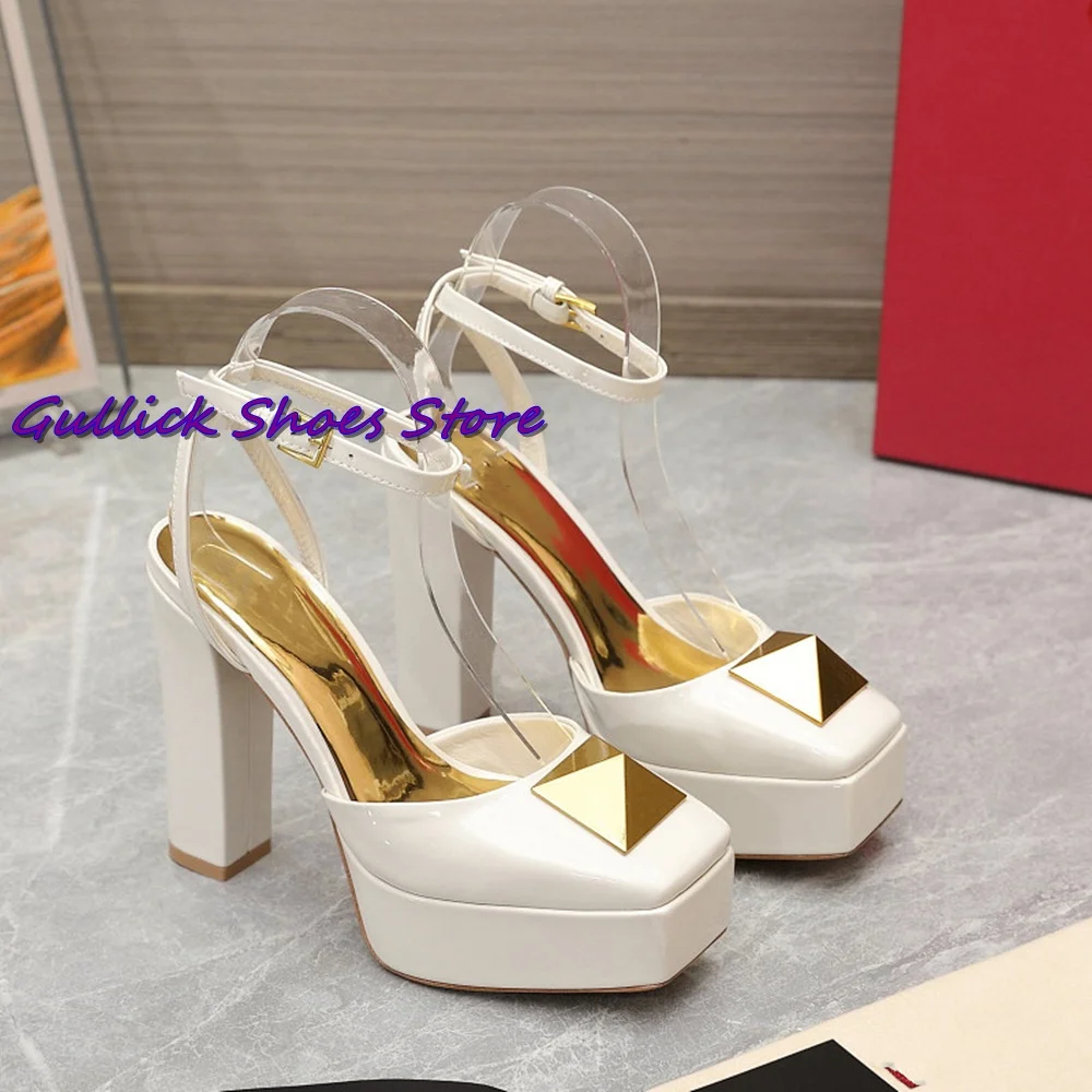 New Rivet Platform Sandals Squ - Kids Shoes Women avaliação e preço