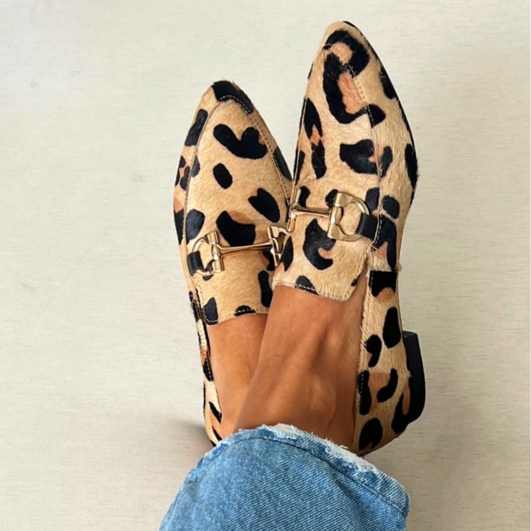 Large Size 40-43 Leopard Print - Square Toe Mule avaliação e preço