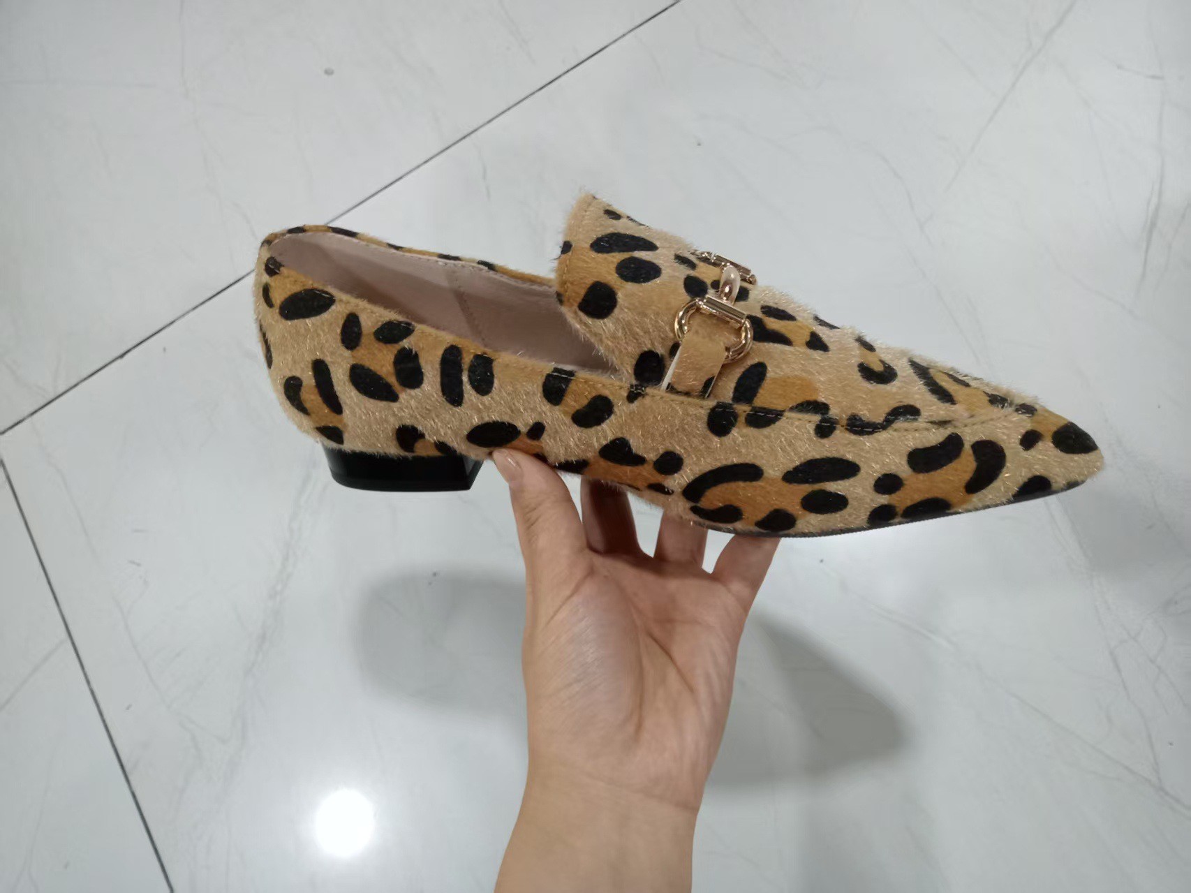 Large Size 40-43 Leopard Print - Square Toe Mule avaliação e preço