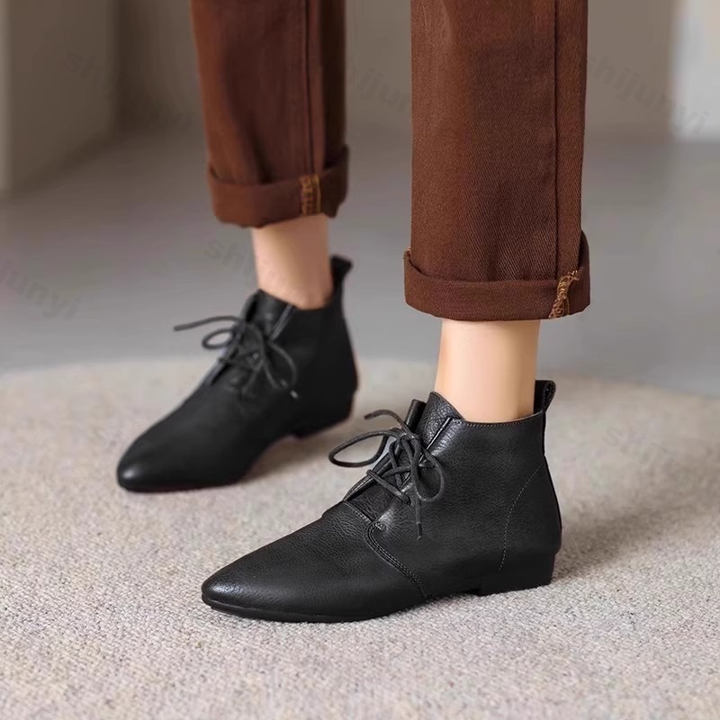 Women Short Boots 2025 Leather - Women'S Shoes Trending 2025 avaliação e preço