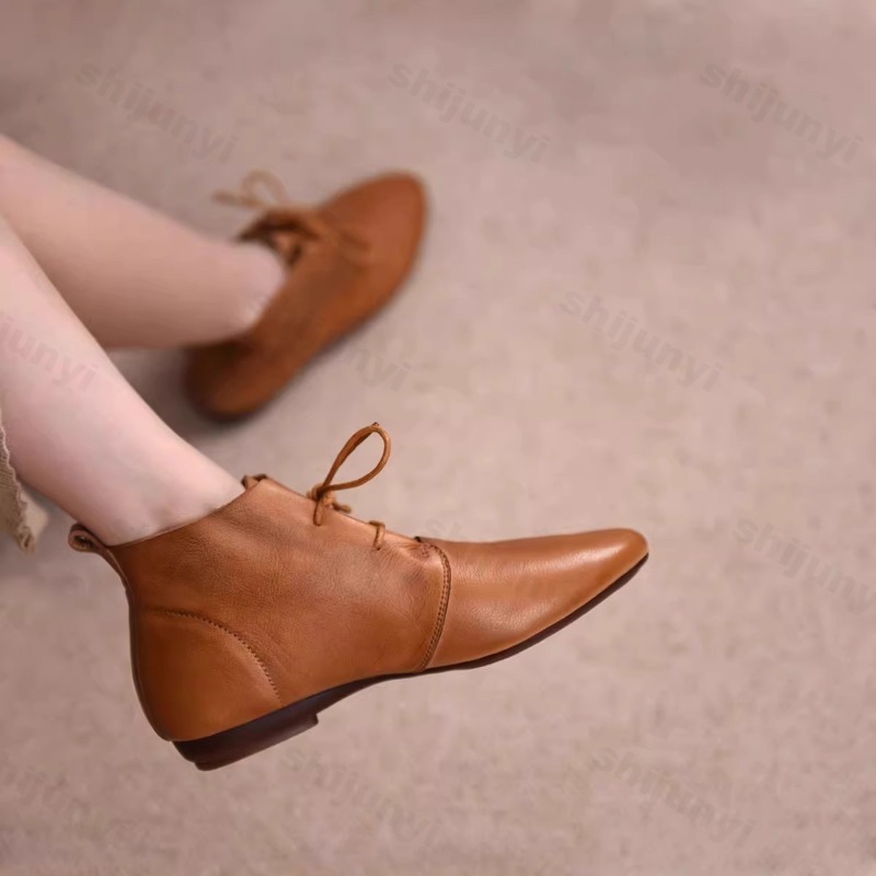 Women Short Boots 2025 Leather - Women'S Shoes Trending 2025 avaliação e preço