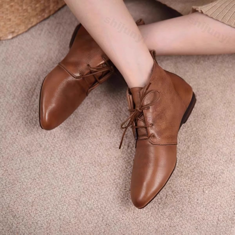 Women Short Boots 2025 Leather - Women'S Shoes Trending 2025 avaliação e preço