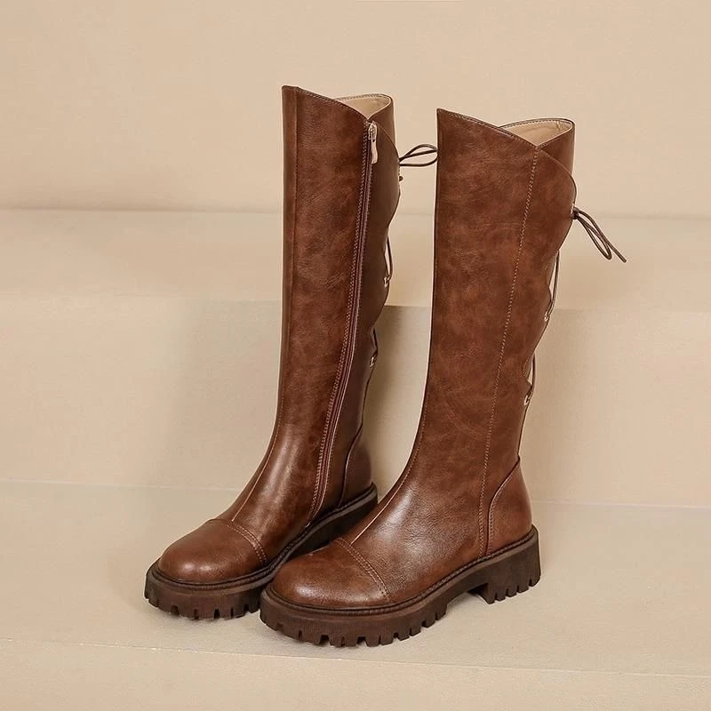 Brown Leather Platform Women's - Women'S Shoes Trending 2025 avaliação e preço