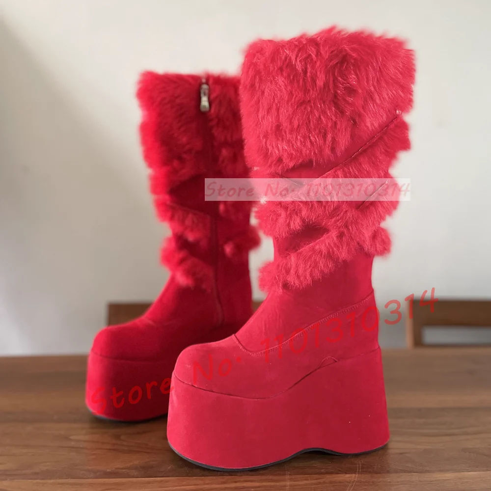 Hot Pink Thick-sole Furry Knee - Kids Shoes Women avaliação e preço
