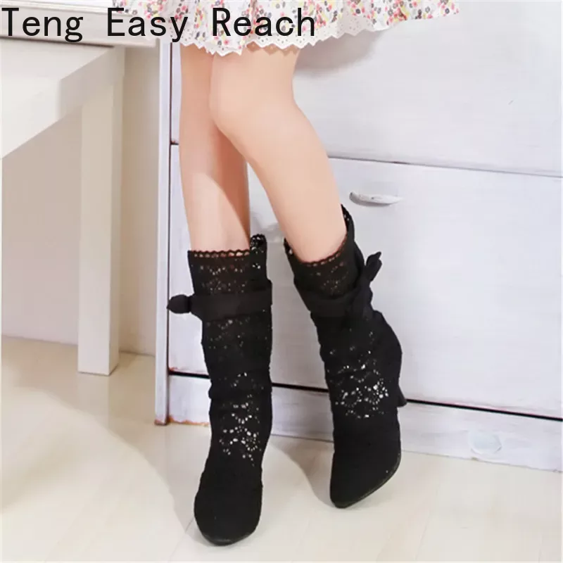 Crochet Summer Boots 2024 New  - Women Shoes Xxl avaliação e preço