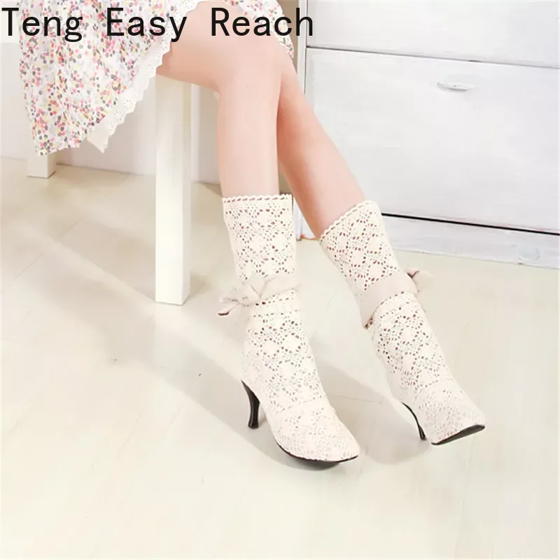 Crochet Summer Boots 2024 New  - Women Shoes Xxl avaliação e preço