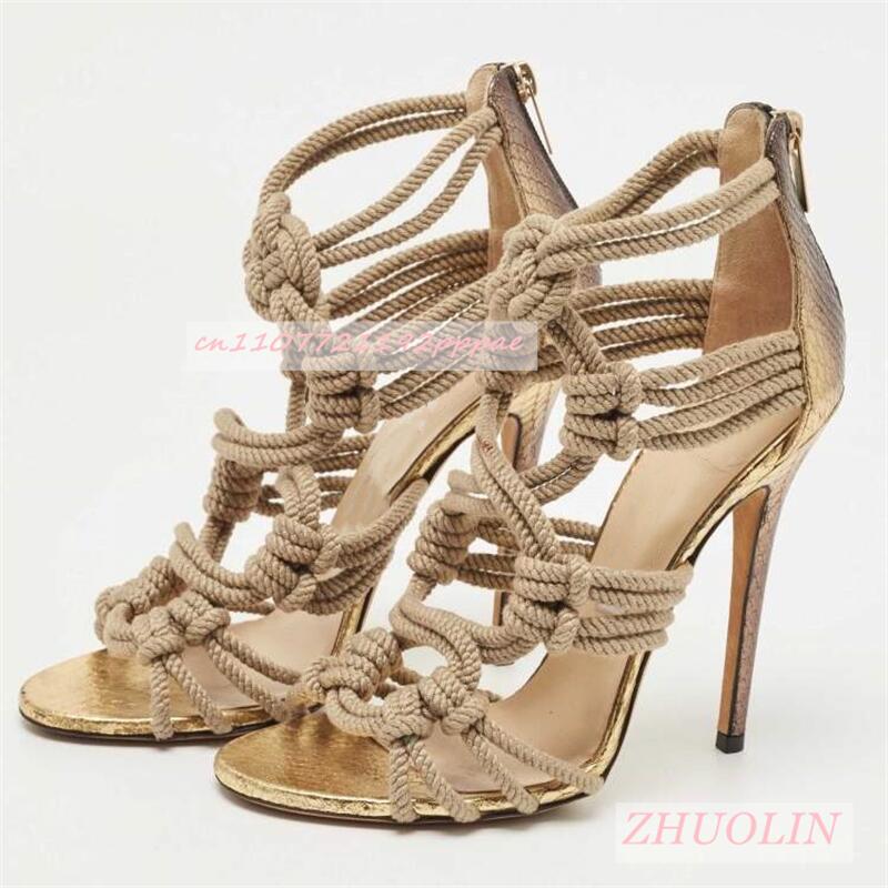 Female Braided Rope Open Toe S - Kids Shoes Women avaliação e preço