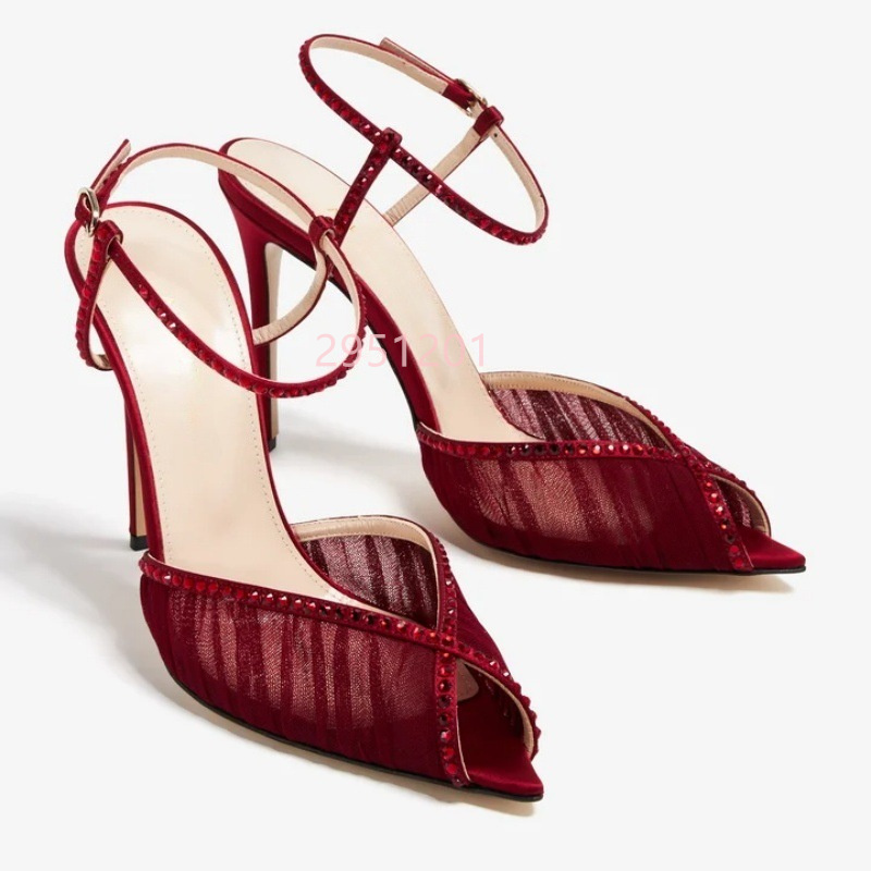 Peep Toe Mesh Pumps Buckles St - Women'S Shoes Peep Toe avaliação e preço