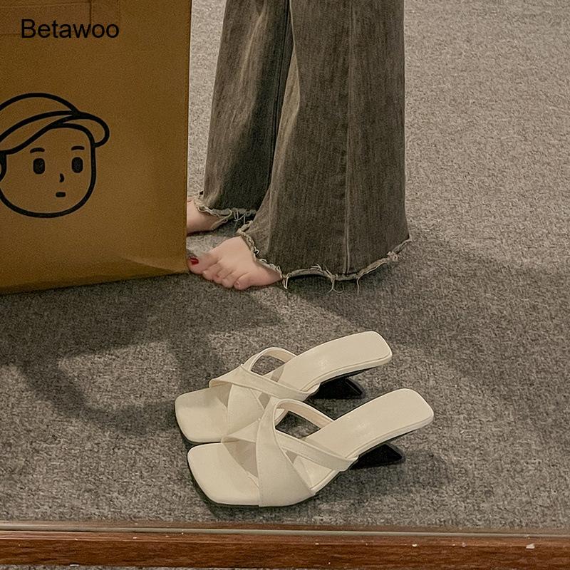 Women's Curved Block Heel Mule - Square Toe Mule avaliação e preço