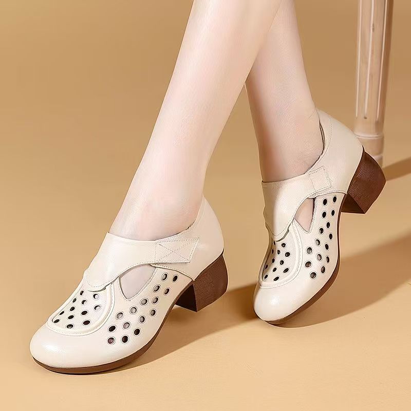 Women's Summer New Leather Hol - Square Toe Mule avaliação e preço