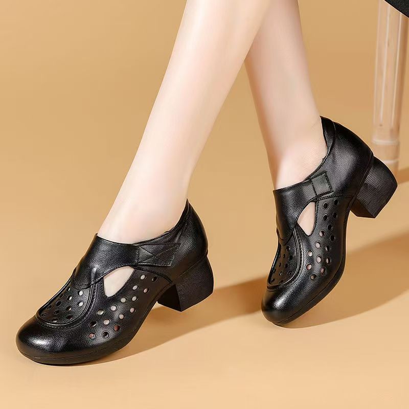 Women's Summer New Leather Hol - Square Toe Mule avaliação e preço