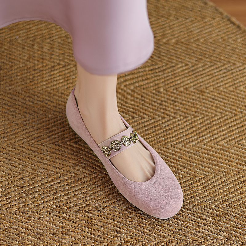 SIMLOVEYO Pink Women Flats Rou - Women'S Shoes Extended Sizes avaliação e preço