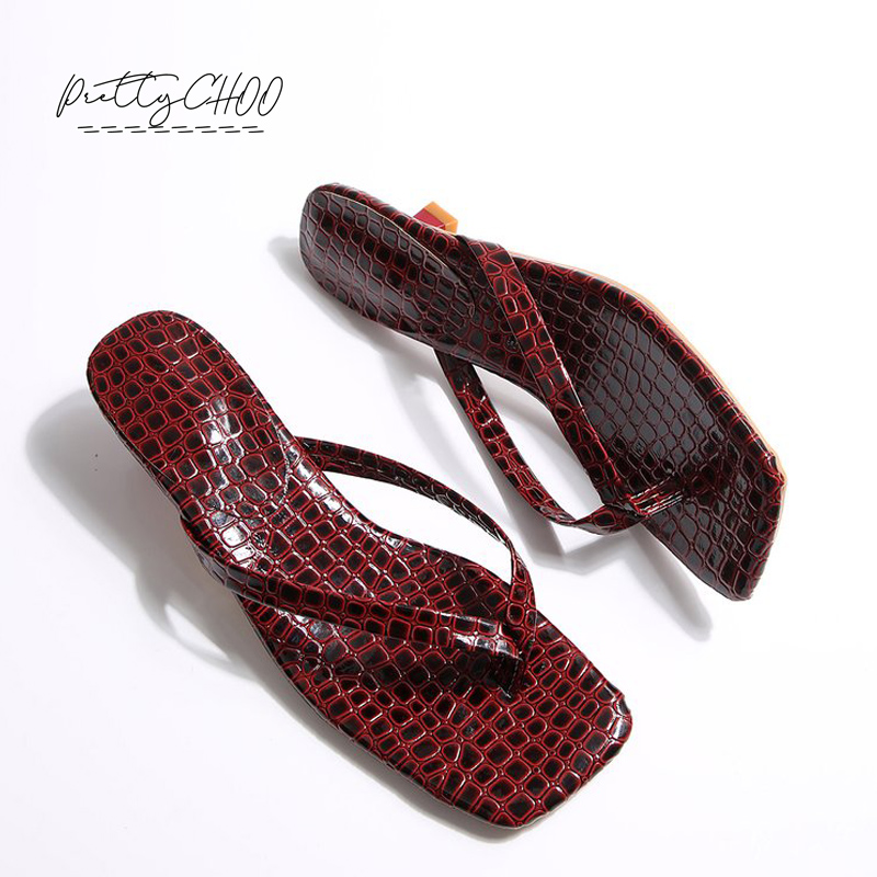 Crocodile Print Kitten Heel Fl - Square Toe Mule avaliação e preço